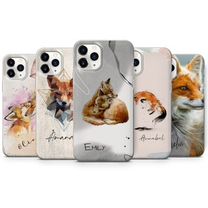 Personalisierte Ihre Name Red Fox Handytasche für iphone, Samsung, Huawei