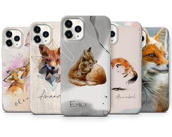 Personalised Your Name Red Fox Phone case cover for iphone, Samsung, Huawei