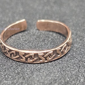Solid copper desing ring, Copper Adjustable ring, handmade Copper birtgday Gift for her, wedding gift, Boho Copper Arthrits relief ring,
