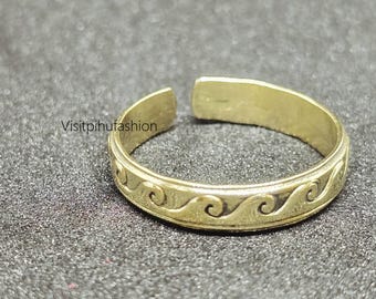 Adjustable Solid Brass Ring: Handmade Fidget Stacking Ring