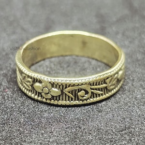 Handmade Brass Flower Ring: Bohemian Stacking Ring
