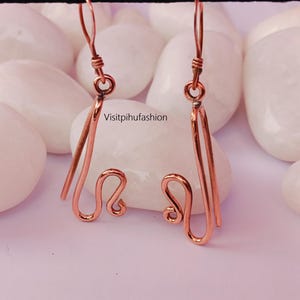 Large Copper Hoop Earrings  | Coil Dangle Earrings | Copper Earrings | Girlfriend Gift | Small Copper Hoop Earrings CHRISTMAS GIFT