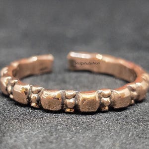 Solid copper dotted Ring, Handcrafted Artisan ring, Healing Adjustable Handmade ring, Arthrits relief band ring,Copper 7th Anniversary Gift,