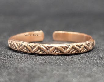 Handgemaakte koperen helende ring: verstelbare artritis-verlichtingsband
