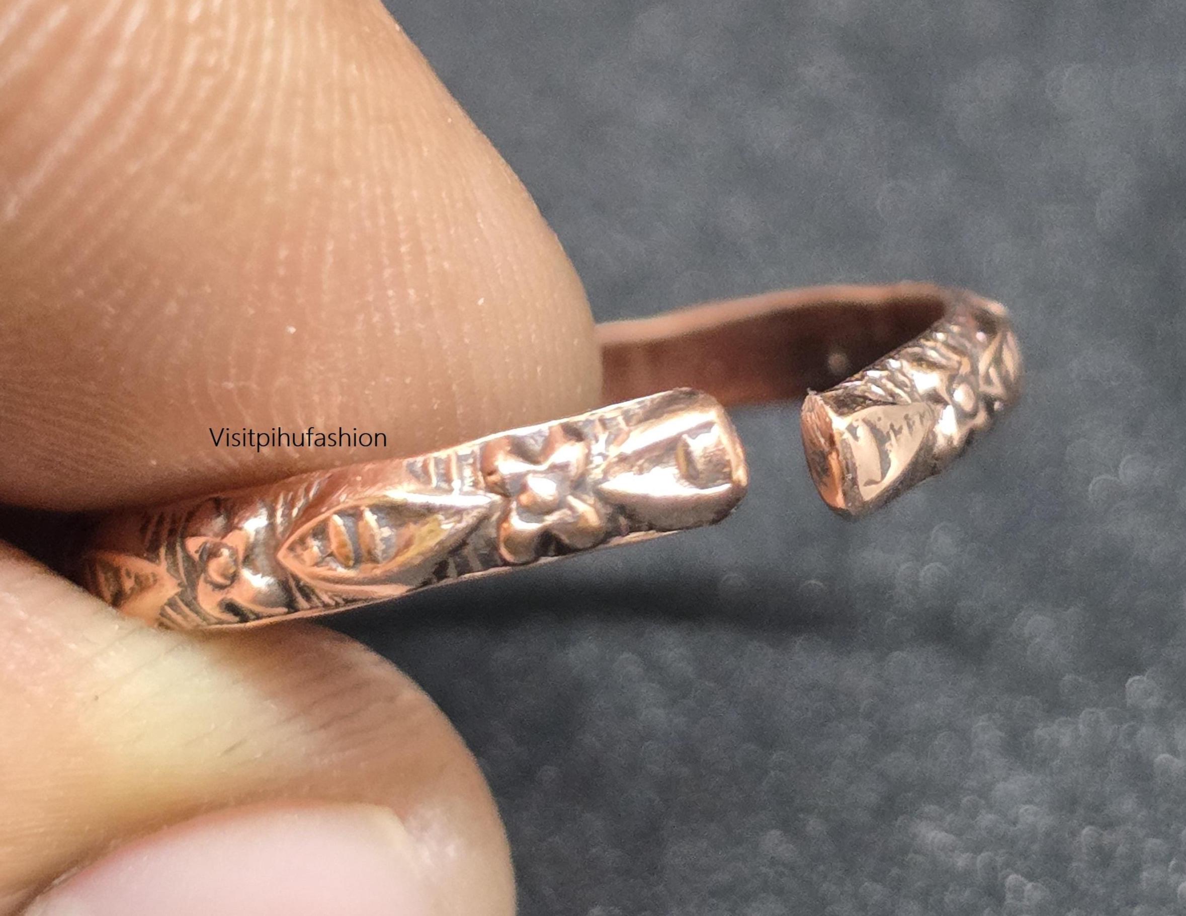 Handcrafted Copper Healing Ring: Adjustable Arthritis Relief Band