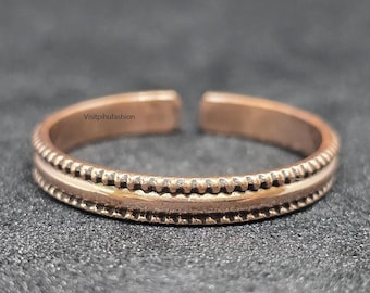 Anillo ajustable de cobre puro: diseño de puntos