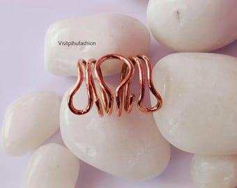 Handgjord justerbar kopparring: Keltisk design