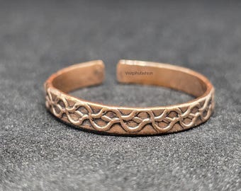 Handgemaakte koperen helende ring: verstelbare artritis-verlichtingsband