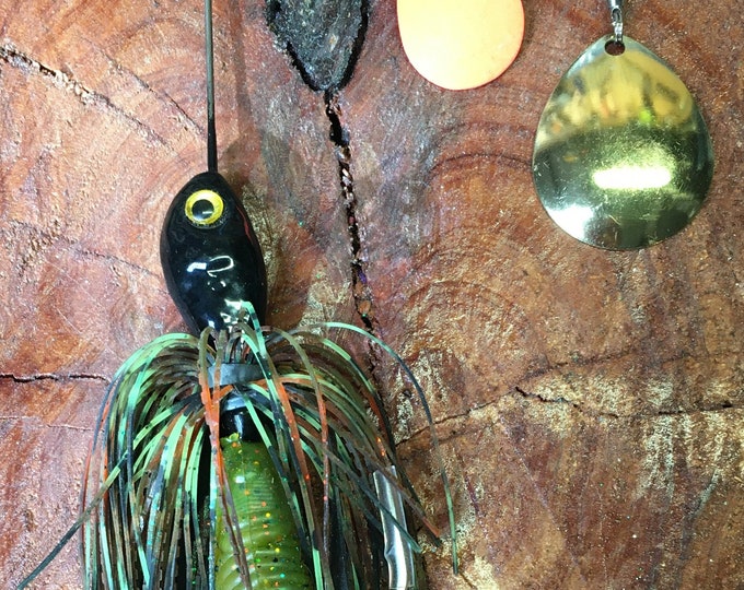 Dinolures Spinnerbait, 1 oz heads with soft plastic minnow