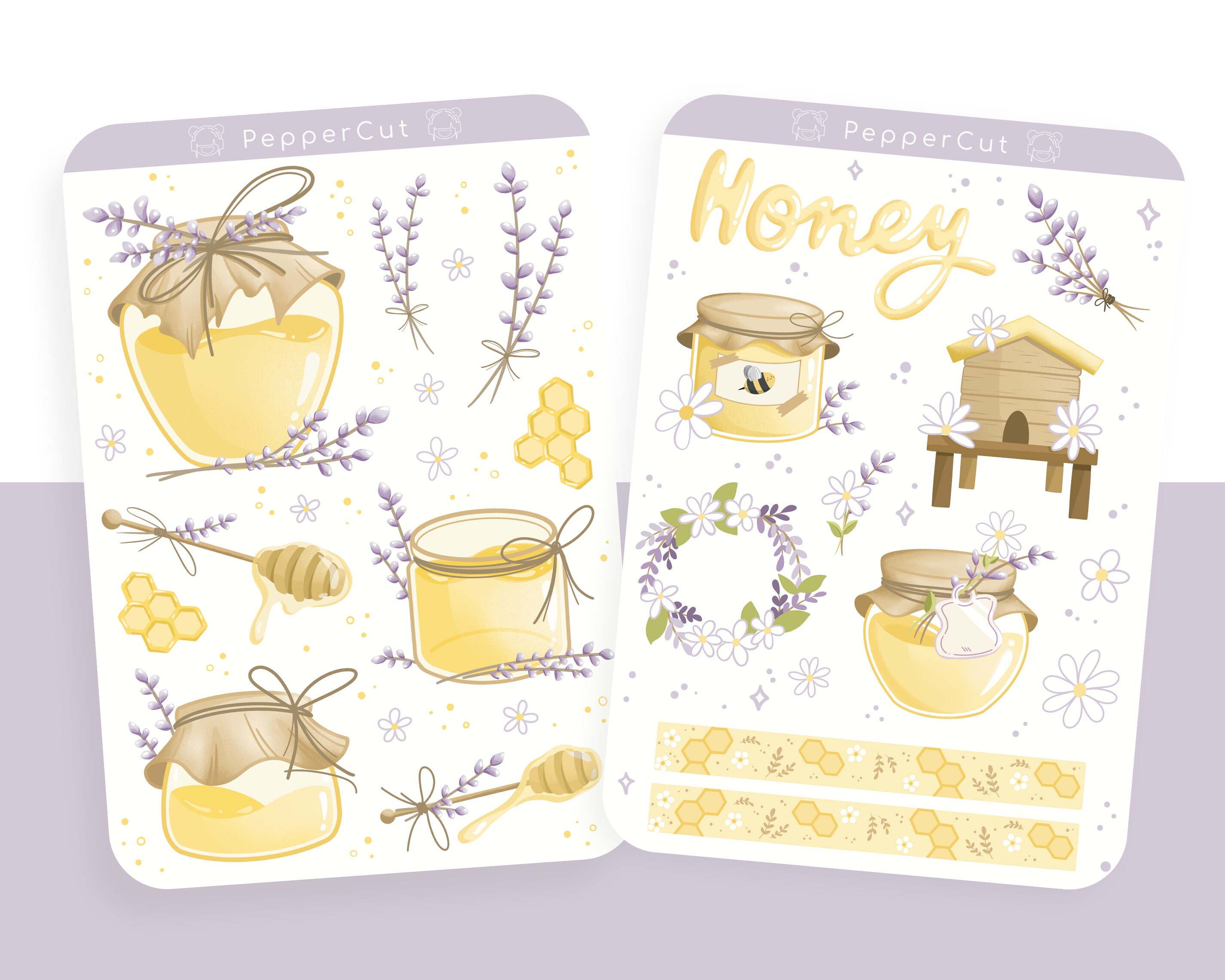 April Honey & Lavender Stickers | Bulley Journal | Planner Stickers