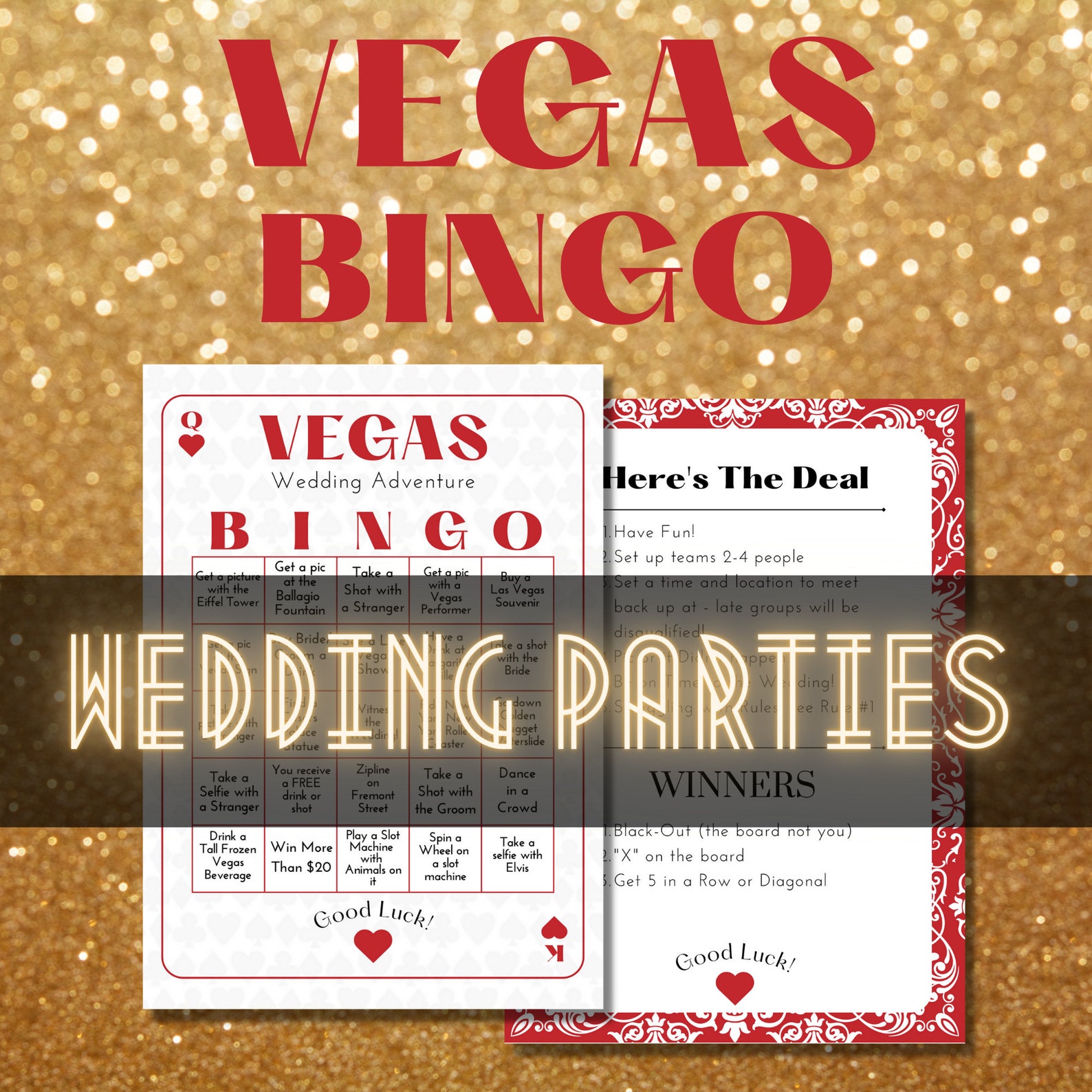 Las Vegas BINGO Scavenger Hunt Instant Digital Download Bachelorette ...