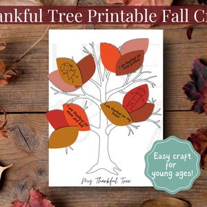 Thanksgiving Thankful Tree Printable for Kids | DIY Gratitude Activity | Fall Family Craft | Instant Download