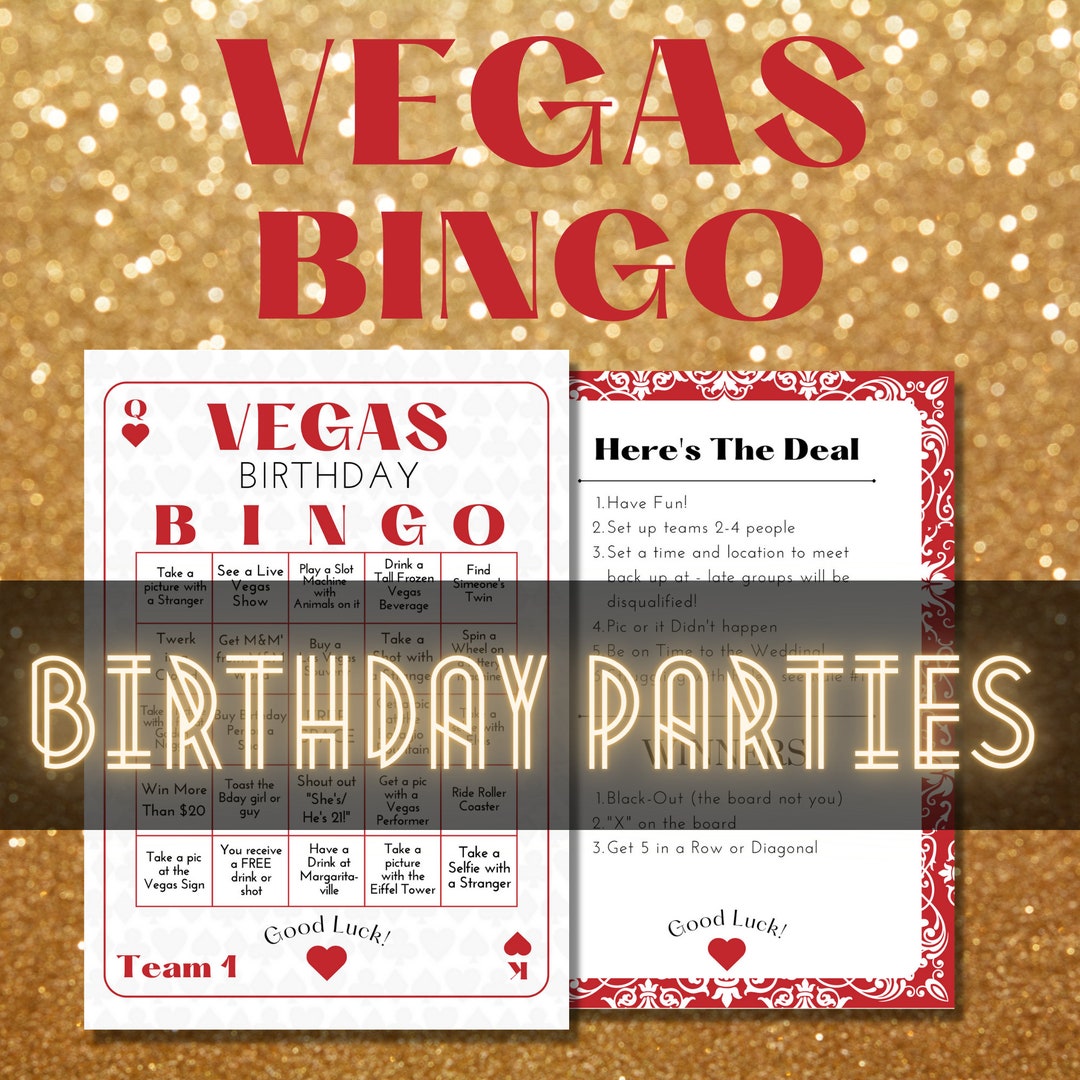 Las Vegas BINGO Scavenger Hunt Instant Digital Download Birthday 21st ...