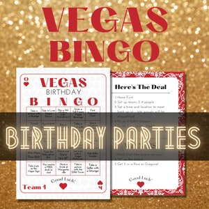 Las Vegas BINGO Scavenger Hunt Download digital instantâneo da 21ª festa de aniversário