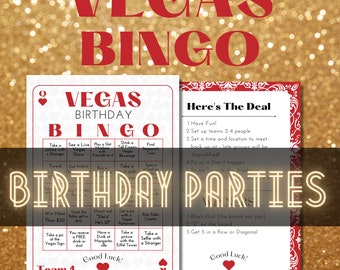 Las Vegas BINGO Schnitzeljagd Instant Digital Download Geburtstag 21. Party