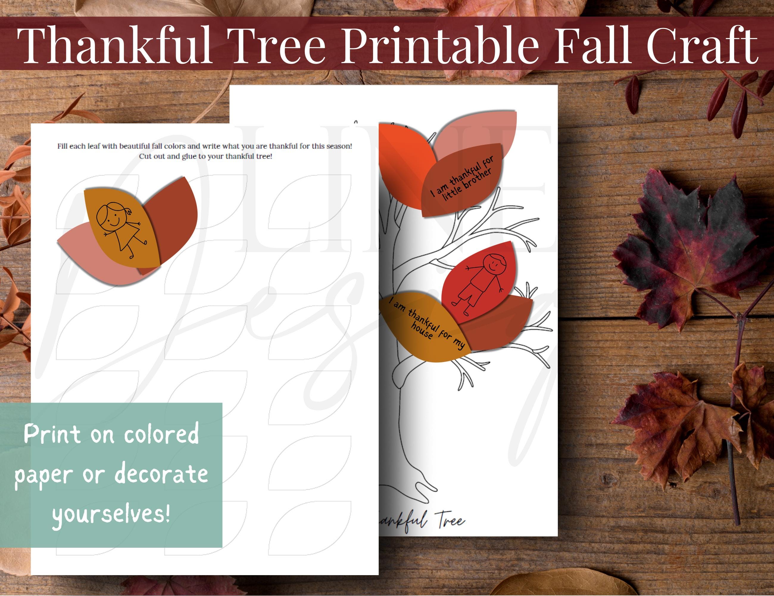 Thanksgiving Thankful Tree Printable for Kids | DIY Gratitude Activity ...