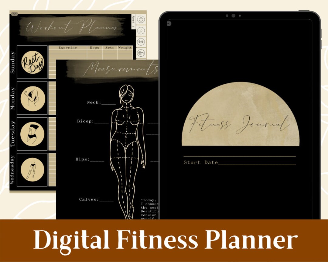 Digital Fitness Journal Fitness Planner for iPad Notability Etsy
