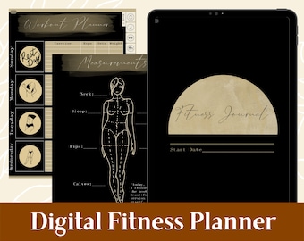 Digitales Fitness Journal, Fitness Planer für iPad, Notability und GoodNotes. Workout Planer, Meal Prep Planner, Gewichtsverlust Journal Digital
