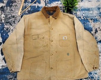 Vintage 1990er Jahre Distressed Carhartt Kapuzen Arbeitsjacke / Vintage Workwear / Streetwear / 90s / Carhartt Jacket / Distressed Carhartt /