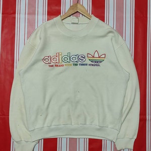 Vintage adidas multicolour big logo pullover jumpers sweatshirt