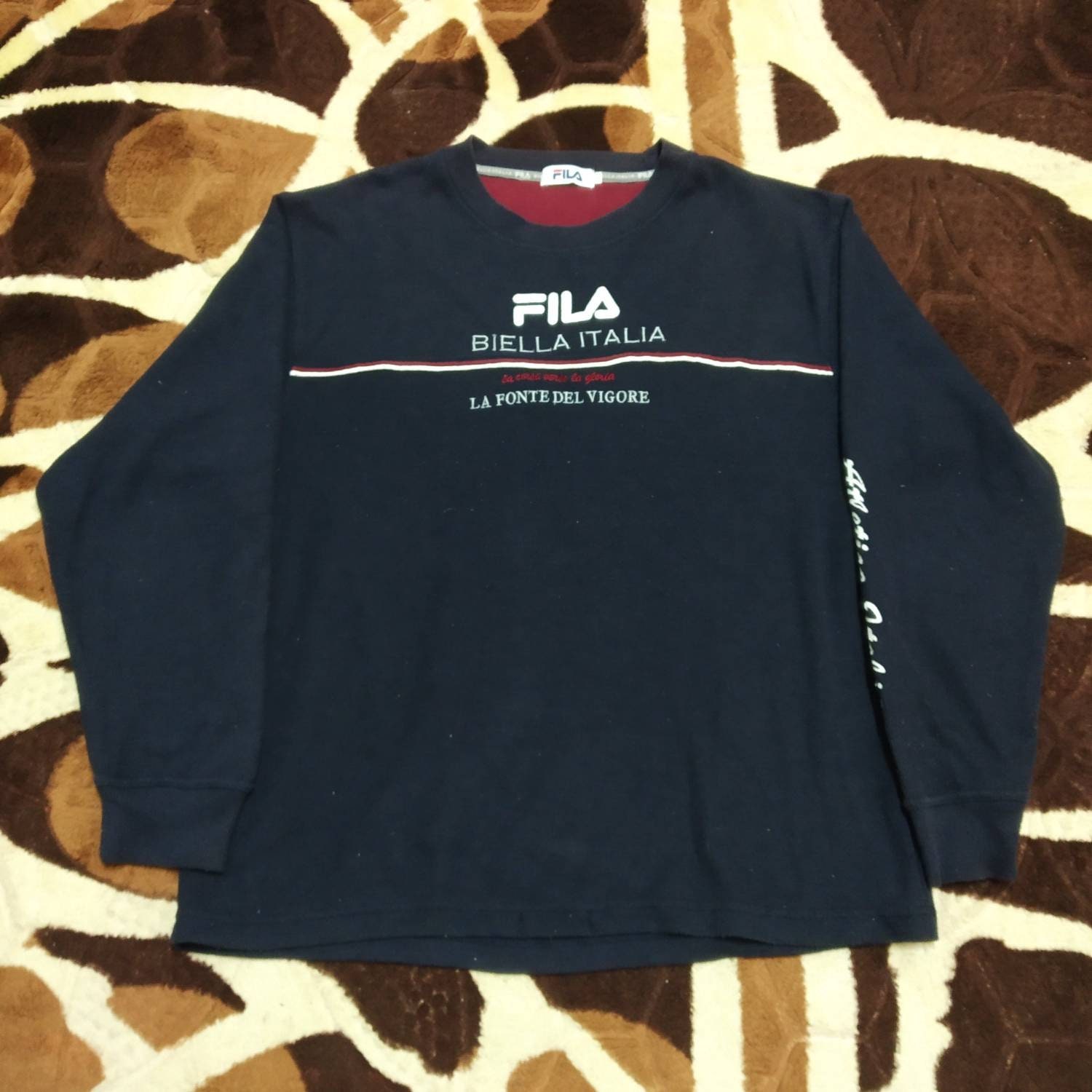 opdragelse Dyrt omvendt Vintage Fila Big Logo Embroidered Long Sleeve Shirt - Etsy