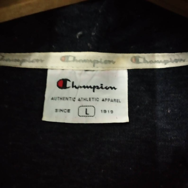 Vintage Champion Hoodie Sweater Black Colour Large Size - Etsy UK