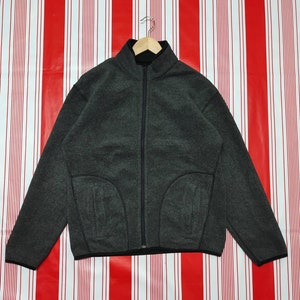 Vintage Japanese brand Reversible fleece Sweatshirt crewneck Pullover Jumpers