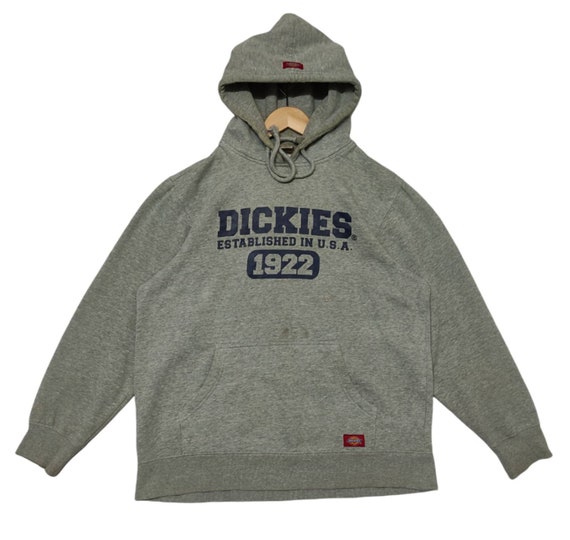 Vintage 90s Dickies Logo Spell Out Hoodie Sweatshirt Size M // Tag