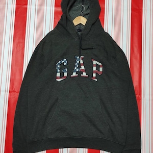 Vintage Gap Hoodie L size gap big logo flag usa pullover jumpers