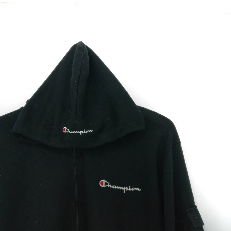 Vintage Champion Hoodie Sweater Black Colour Large Size - Etsy UK