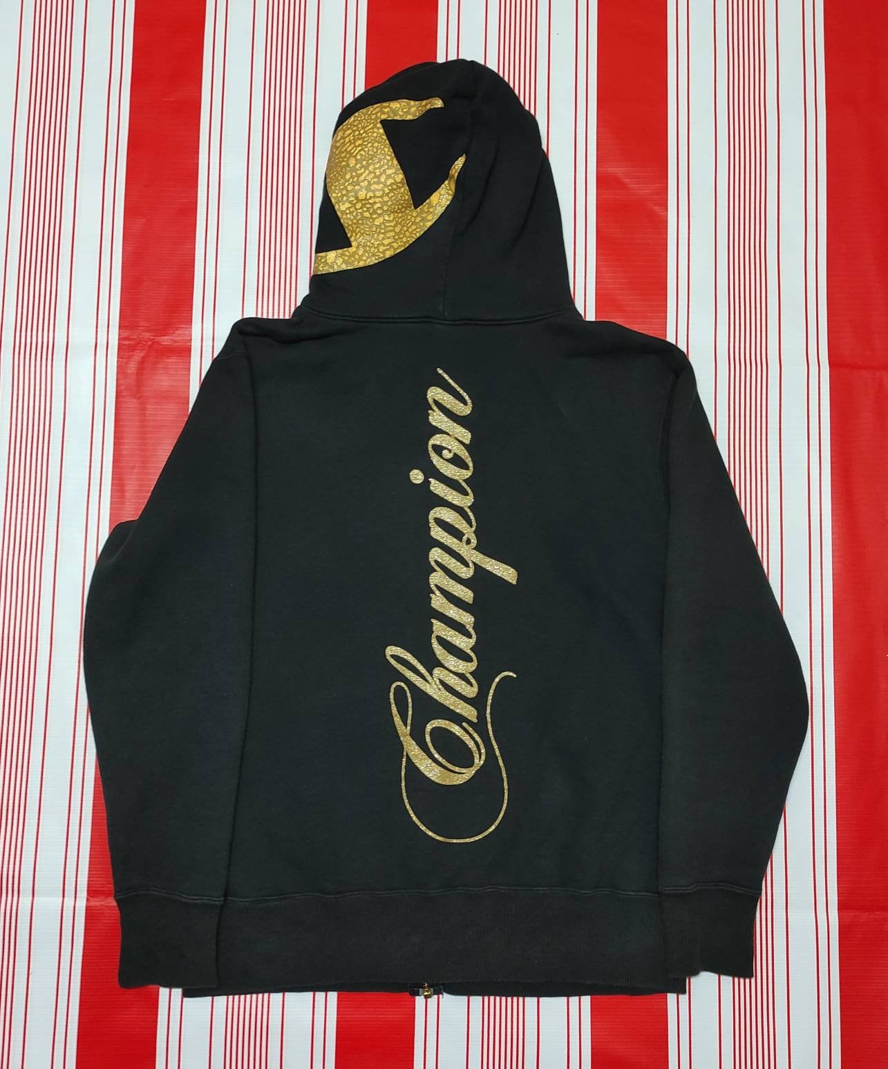 Vintage Champion Big Logo Gold Colour Hoodie Sweater Tag L Vintage Champion Big Logo Gold Colour Hoodie Sweater Tag L