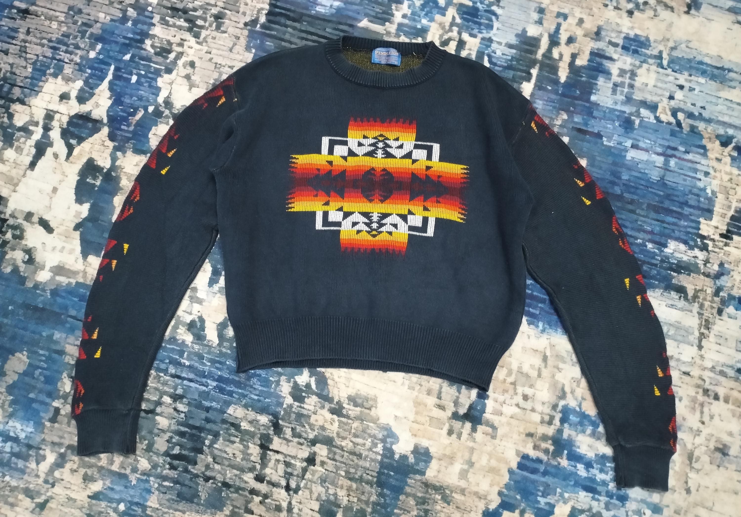 Pull Vintage Pendleton Femme Laine 100% - Taille M Années 70-80 - Manches Longues Boutonnées