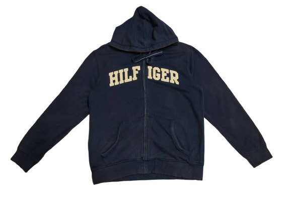 Vintage Tommy Hilfiger big Logo Spellout Hoodie Sweater Sweatshirt Medium Size Men//tag XL good fit Medium Men size