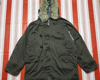 Vintage Alpha Industries N-2B Parka Jacket Size Medium Green 1982 Fur Hood  - Etsy