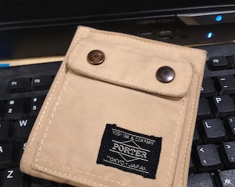 Vintage Head Porter Yoshida & Co Bifold Wallet Beige Japanese Archive Wallet Coin Purse Rare Discontinued