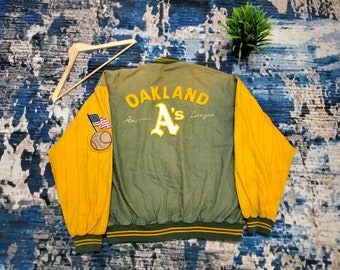 Vintage 1991 Oakland MLB Reversible Mirage jacket by marc okkonen
