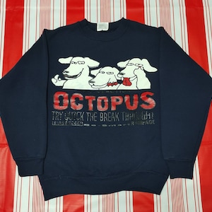 Vintage Octopus Animal Dog Vintage Cartoon Pullover Jumpers sweasthirt S size
