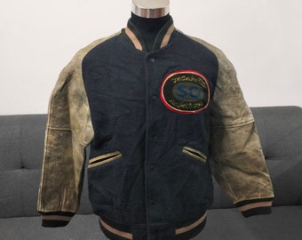 Vintage Silk Road Jacket bommenwerpers Varsity Jacket wollen jas