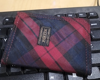 PORTER Yoshida & Co Tartan Plaid Card Holder Wallet Red Navy Blue Japanese Fashion