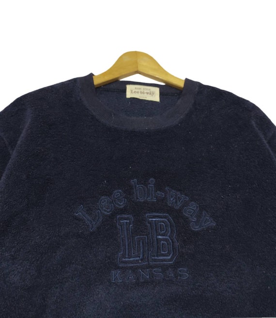 ◆LEE◆ Kansas Lee Man to Man Navy Mega Sale !! Vintage Lee Bi-way Kansas Sweatshirt Big Logo