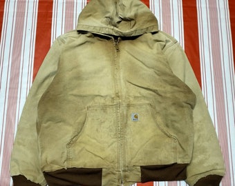 Vintage 1990er Jahre Distressed Carhartt Kapuzen Arbeitsjacke / Vintage Workwear / Streetwear / 90s / Carhartt Jacket / Distressed Carhartt /