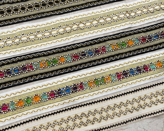 Embellished Lace Trim, Costume Design, Sewing, Bridal, Home Decor, Sold by 1 yard