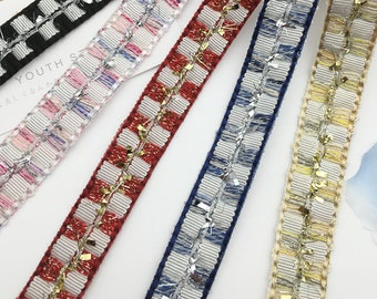 Embellished Lace Trim, Costume Design, Sewing, Bridal, Home Decor (Sold by 1 Yard)