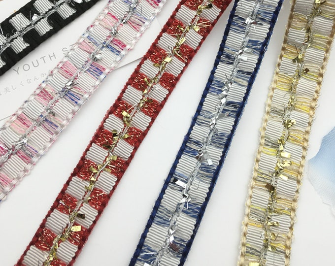 Embellished Lace Trim, Costume Design, Sewing, Bridal, Home Decor (Sold by 1 Yard)