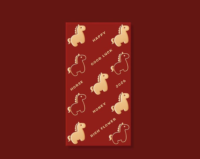 Year of the Horse 2026 Gold Foil Red Envelopes, Lucky Money Gift Red Packets