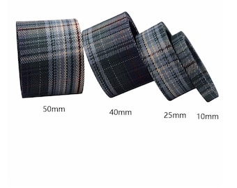 Plaid Ribbon Trim, Sewing Embellishment, Sold by 1 Yard