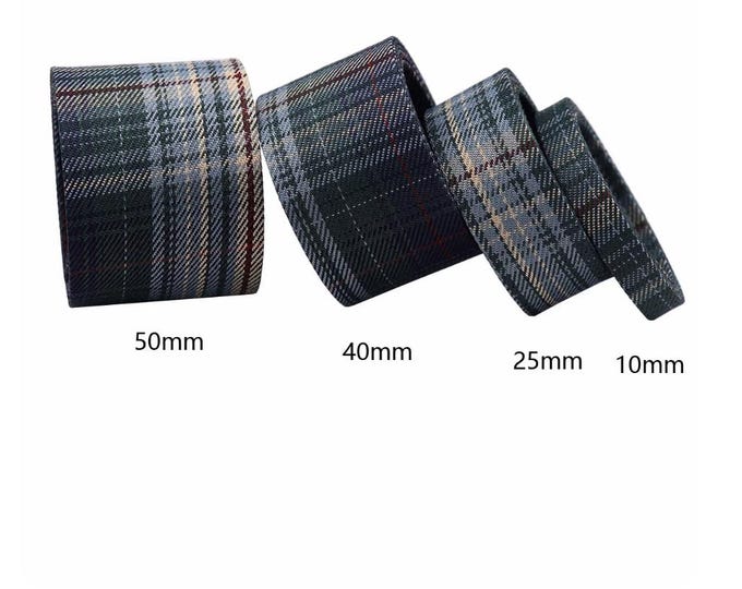 Plaid Ribbon Trim, Sewing Embellishment, Sold by 1 Yard