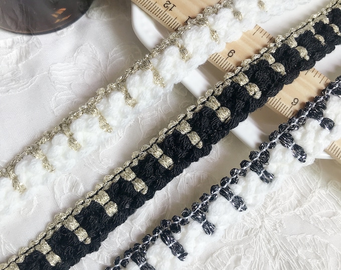 Decor Lace Trim, Costume Sewing Embellishment, Bridal Headwear, Sold by 1 Yard