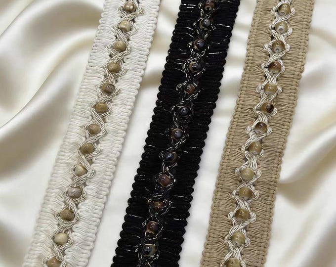 Beaded Trim, Costume Design Embellishment, Sold by 1 Yard