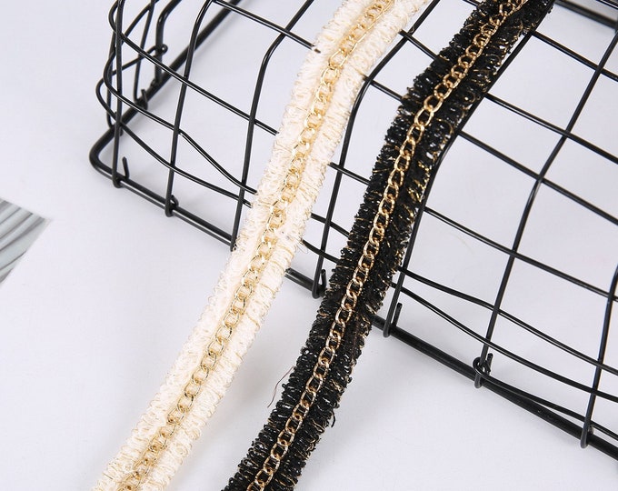 Chain Lace Trim, Costume Design Embellishment, Sold by 1 Yard